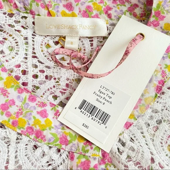 NWT: LOVESHACKFANCY | Egan Floral Crop Top - Picture 8 of 10
